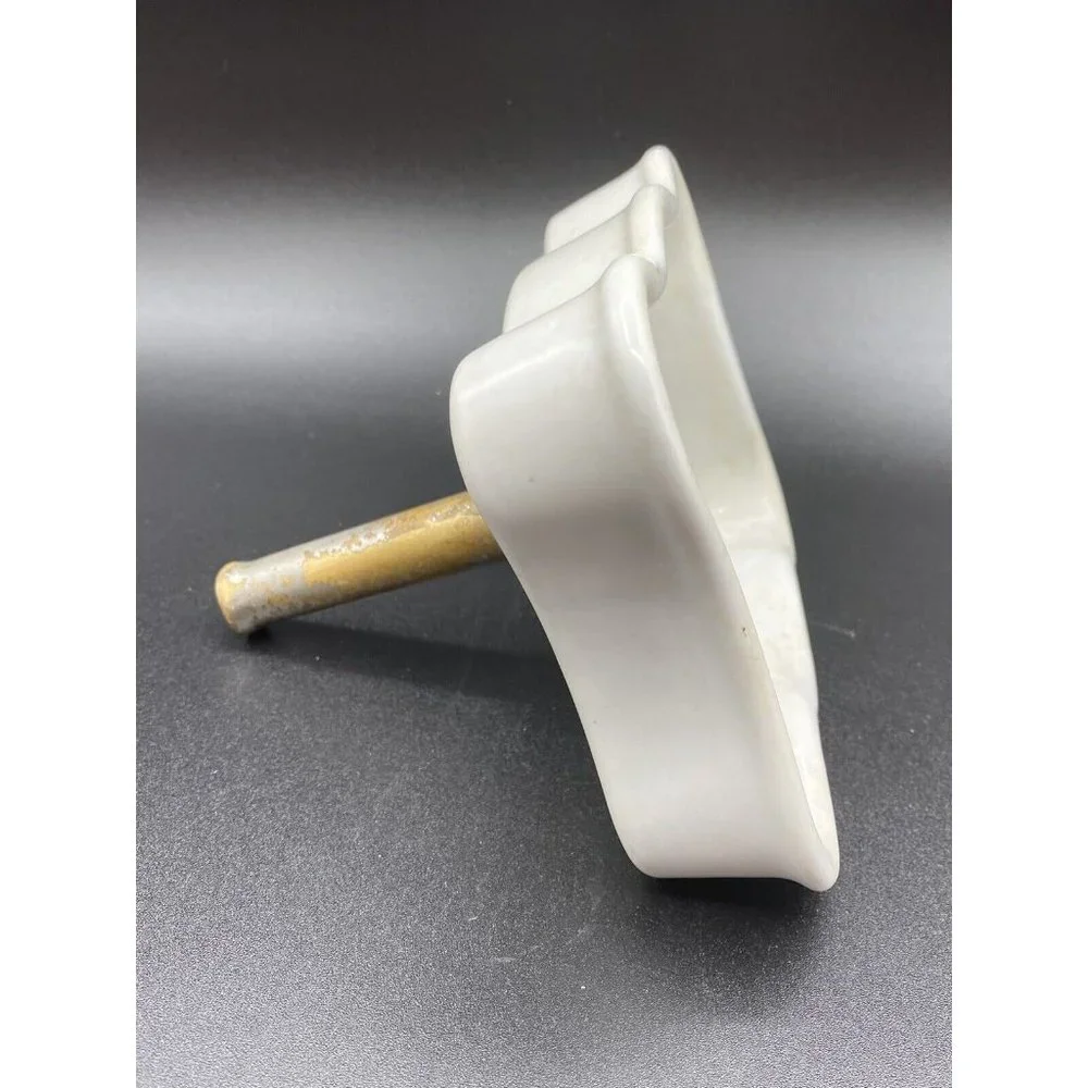Antique White Standard Porcelain Ceramic Soap Dish Bath Tray Pedestal